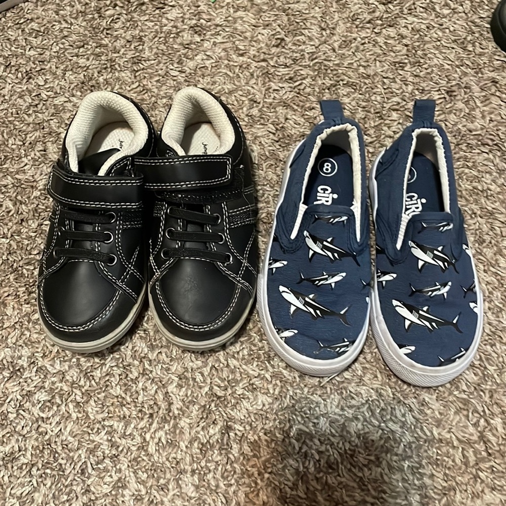 Two pairs of little boys shoes!